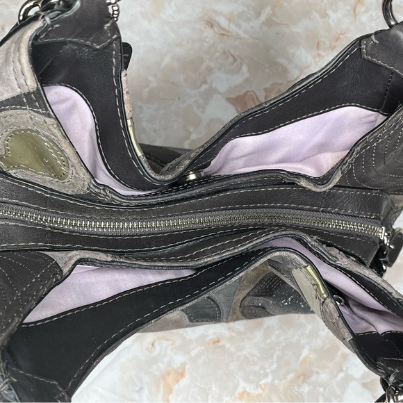 COACH MAGGIE MIA INLAID C LEATHER and SUEDE HOBO SHOULDER HANDBAG F1069-15770 - Picture 4 of 15